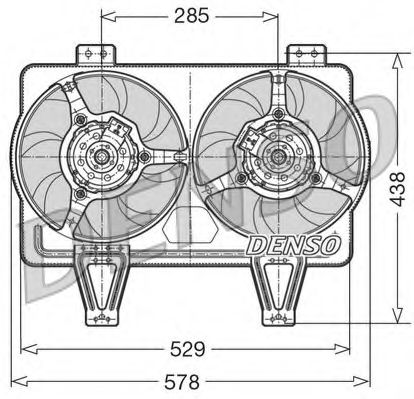 DENSO DER01016 Вентилятор системы охлаждения двигателя DENSO 