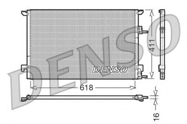 DENSO DCN25001 Радиатор кондиционера для SAAB