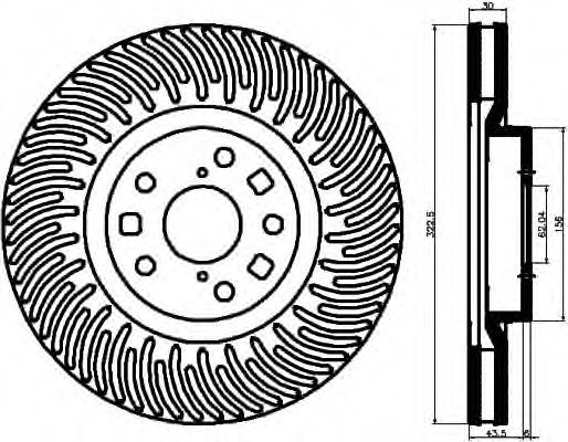 MINTEX MDC1307 Тормозные диски для TOYOTA SUPRA