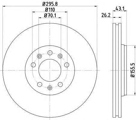 MINTEX MDC2634 Тормозные диски для PONTIAC SOLSTICE