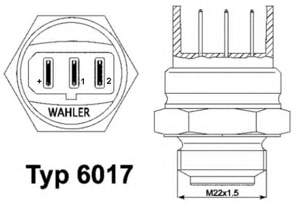 WAHLER 601795D Датчик включения вентилятора WAHLER для SEAT CORDOBA