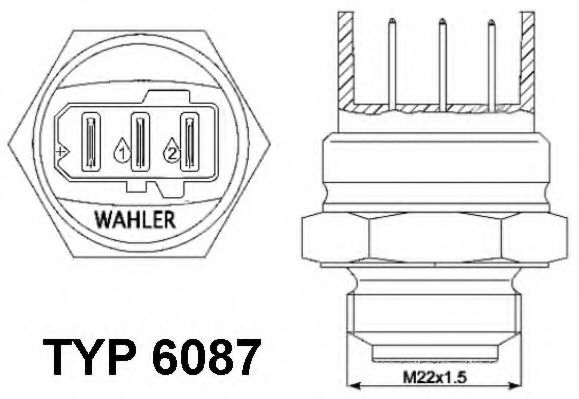 WAHLER 608787D Датчик включения вентилятора WAHLER 