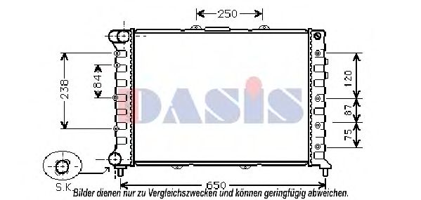 AKS DASIS 020021N Радиатор охлаждения двигателя для ALFA ROMEO