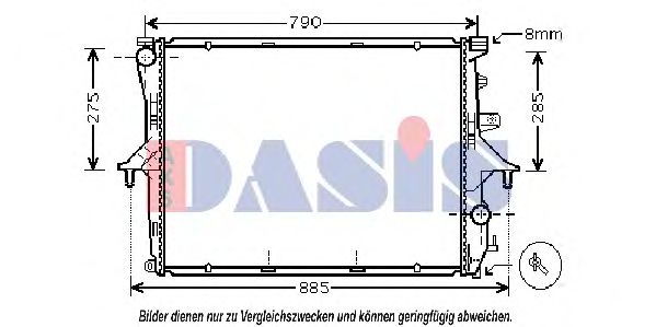 AKS DASIS 040003N Радиатор охлаждения двигателя для PORSCHE
