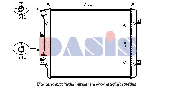 AKS DASIS 040025N Радиатор охлаждения двигателя для VOLKSWAGEN SCIROCCO
