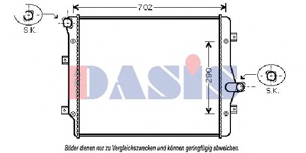 AKS DASIS 040026N Радиатор охлаждения двигателя для VOLKSWAGEN SCIROCCO