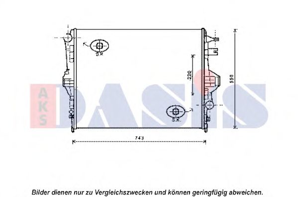 AKS DASIS 040046N Радиатор охлаждения двигателя для VOLKSWAGEN TOUAREG