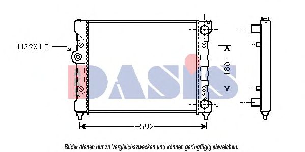 AKS DASIS 040350N Радиатор охлаждения двигателя AKS DASIS для VOLKSWAGEN