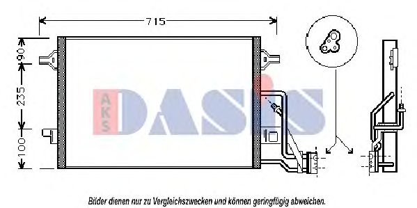 AKS DASIS 042000N Радиатор кондиционера для SKODA