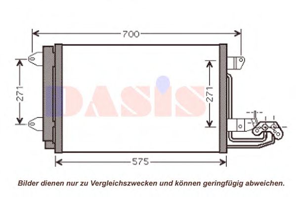 AKS DASIS 042008N Радиатор кондиционера для VOLKSWAGEN JETTA