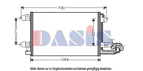 AKS DASIS 042013N Радиатор кондиционера для VOLKSWAGEN JETTA