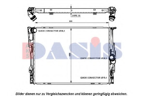 AKS DASIS 050045N Радиатор охлаждения двигателя для BMW X1
