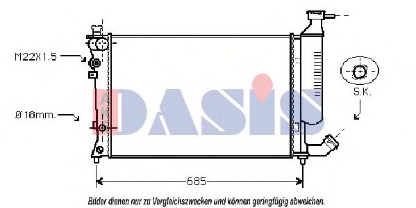 AKS DASIS 060003N Радиатор охлаждения двигателя для CITROEN