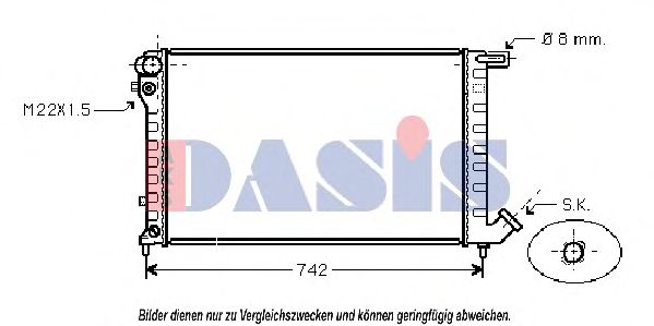 AKS DASIS 060016N Радиатор охлаждения двигателя для CITROEN