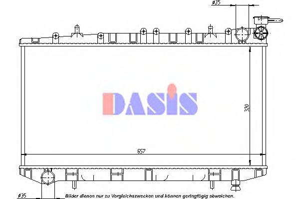 AKS DASIS 070440N Радиатор охлаждения двигателя для NISSAN PULSAR