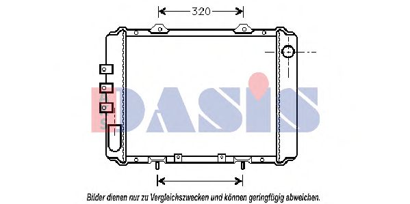 AKS DASIS 072040N Радиатор охлаждения двигателя для NISSAN VANETTE