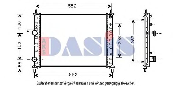 AKS DASIS 080023N Радиатор охлаждения двигателя для FIAT