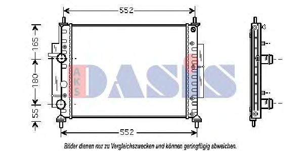 AKS DASIS 080027N Радиатор охлаждения двигателя для FIAT