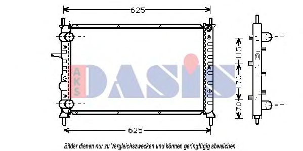 AKS DASIS 080047N Радиатор охлаждения двигателя для FIAT