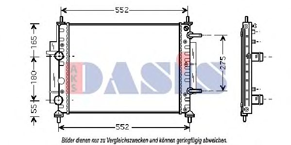 AKS DASIS 080054N Радиатор охлаждения двигателя для FIAT