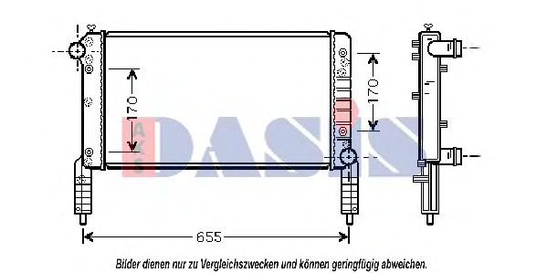 AKS DASIS 080055N Радиатор охлаждения двигателя для FIAT DOBLO