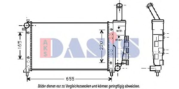 AKS DASIS 080061N Радиатор охлаждения двигателя для FIAT
