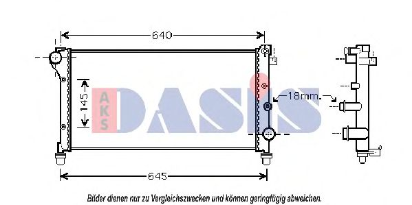 AKS DASIS 080067N Радиатор охлаждения двигателя для FIAT