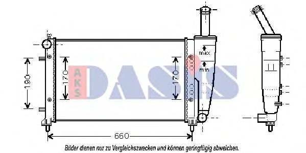 AKS DASIS 080071N Радиатор охлаждения двигателя для FIAT IDEA
