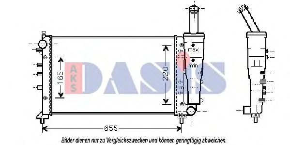 AKS DASIS 080073N Радиатор охлаждения двигателя для FIAT