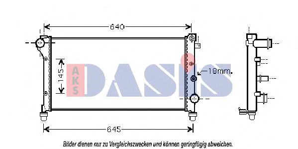 AKS DASIS 080074N Радиатор охлаждения двигателя для FIAT