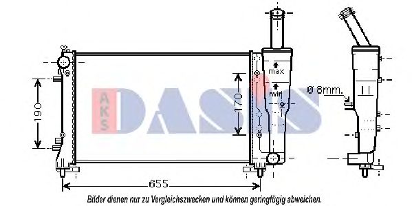 AKS DASIS 080077N Радиатор охлаждения двигателя для FIAT