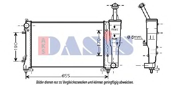 AKS DASIS 080079N Радиатор охлаждения двигателя для FIAT