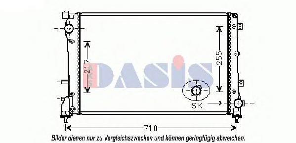 AKS DASIS 080102N Радиатор охлаждения двигателя для ABARTH 500