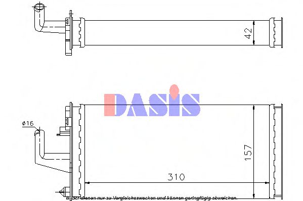 AKS DASIS 089190N Радиатор печки для IVECO