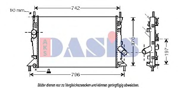AKS DASIS 090011N Радиатор охлаждения двигателя для MAZDA 3