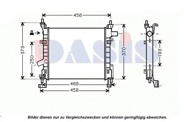 AKS DASIS 090023N Радиатор охлаждения двигателя для FORD KA