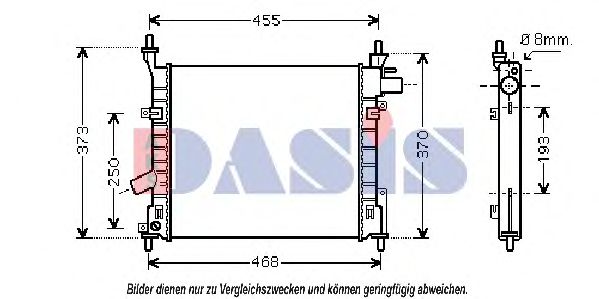 AKS DASIS 090024N Радиатор охлаждения двигателя для FORD KA