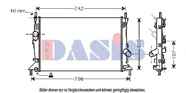 AKS DASIS 090027N Радиатор охлаждения двигателя для MAZDA 3