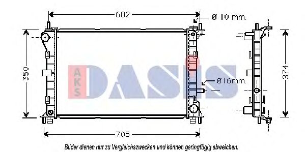 AKS DASIS 090087N Радиатор охлаждения двигателя для FORD