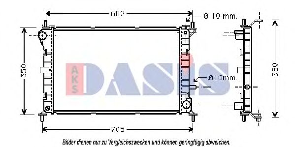 AKS DASIS 091470N Радиатор охлаждения двигателя для FORD