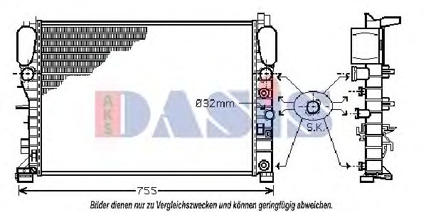 AKS DASIS 120008N Радиатор охлаждения двигателя для MERCEDES-BENZ