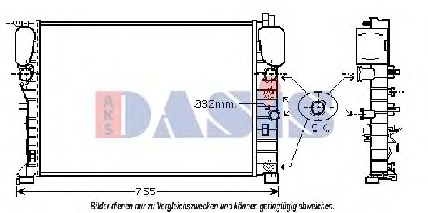 AKS DASIS 120036N Радиатор охлаждения двигателя для MERCEDES-BENZ E-CLASS (W211)