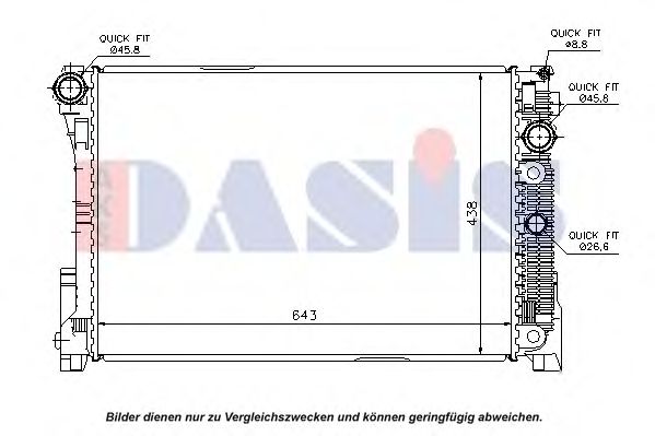 AKS DASIS 120102N Радиатор охлаждения двигателя для MERCEDES-BENZ