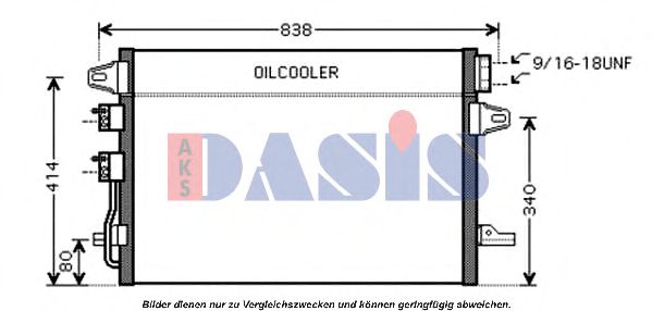 AKS DASIS 122023N Радиатор кондиционера для DODGE