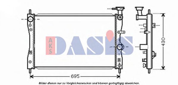 AKS DASIS 140078N Радиатор охлаждения двигателя для MITSUBISHI MIRAGE