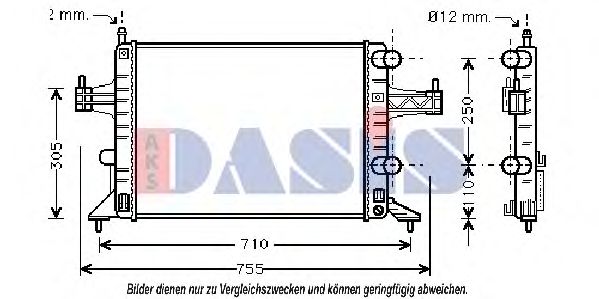 AKS DASIS 150011N Радиатор охлаждения двигателя для OPEL COMBO