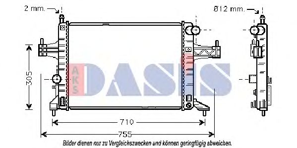AKS DASIS 150013N Радиатор охлаждения двигателя для OPEL COMBO
