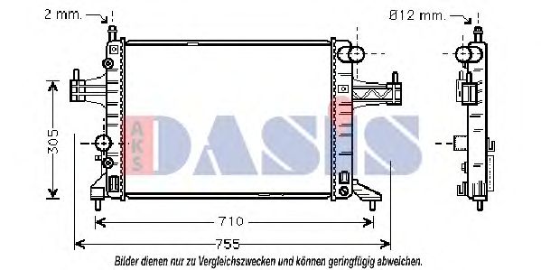 AKS DASIS 150014N Радиатор охлаждения двигателя для OPEL COMBO