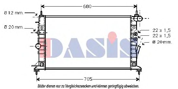 AKS DASIS 150061N Радиатор охлаждения двигателя AKS DASIS для OPEL