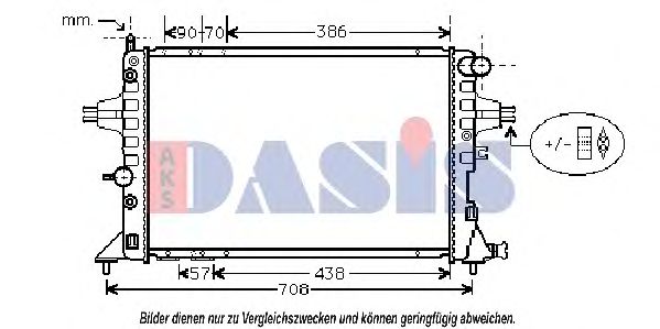 AKS DASIS 151990N Радиатор охлаждения двигателя для CHEVROLET ASTRA